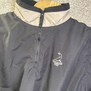 Pinehurst Windbreaker Jacket Mens Large Black 1/4 Zip Pullover Golf Putterboy